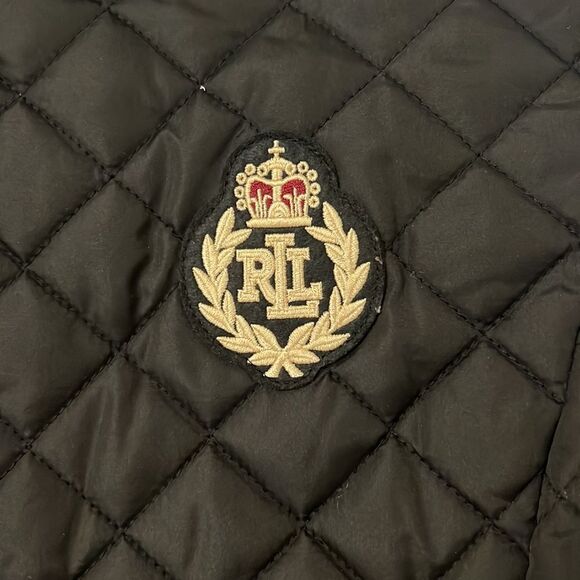 NWT Lauren Ralph Lauren Black Crest Patch Quilted Jacket - Picture 5 of 13